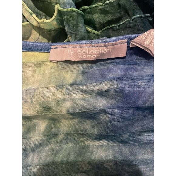 NY Collection  made USA ruffle short sleeve multicolor blouse women's size 2XL - Picture 4 of 7